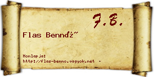 Flas Bennó névjegykártya